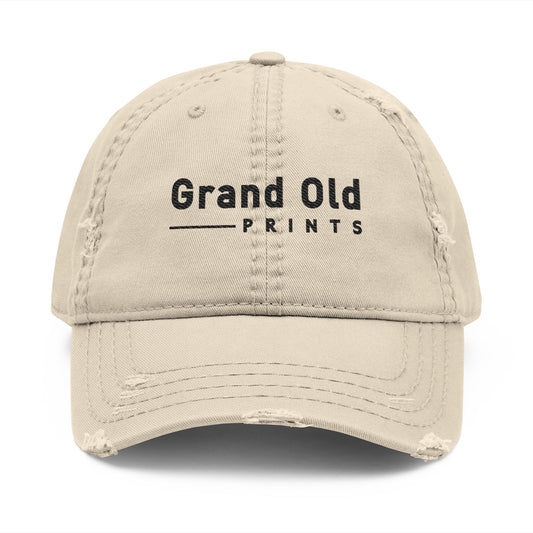 Grand Old Prints - Black Text | Distressed Dad Hat